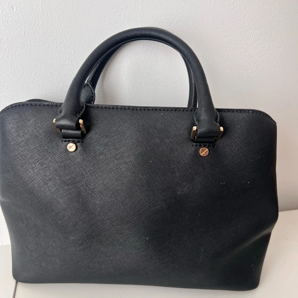 Michael Kors Black Satchel with Gold Accents